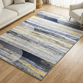 Washable Area Rugs for Living Room, Bedroom & Dining Room – Modern Soft Low Pile Non Slip Carpet – Pet Friendly Waterproof Foldable Rugs for Home