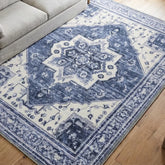 Washable Area Rugs for Living Room, Bedroom & Dining Room – Modern Soft Low Pile Non Slip Carpet – Pet Friendly Waterproof Foldable Rugs for Home