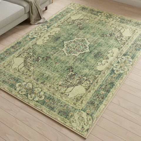 Washable Area Rugs for Living Room, Bedroom & Dining Room – Modern Soft Low Pile Non Slip Carpet – Pet Friendly Waterproof Foldable Rugs for Home