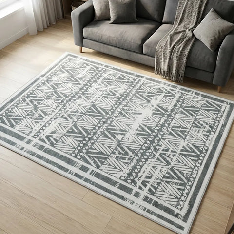 Washable Area Rugs for Living Room, Bedroom & Dining Room – Modern Soft Low Pile Non Slip Carpet – Pet Friendly Waterproof Foldable Rugs for Home