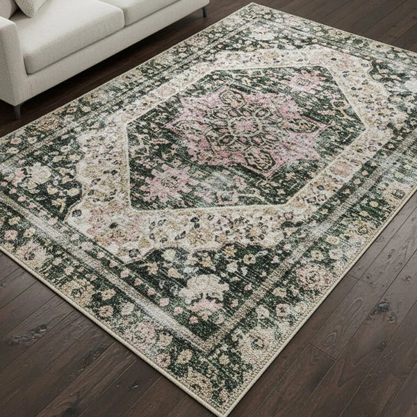 Washable Area Rugs for Living Room, Bedroom & Dining Room – Modern Soft Low Pile Non Slip Carpet – Pet Friendly Waterproof Foldable Rugs for Home