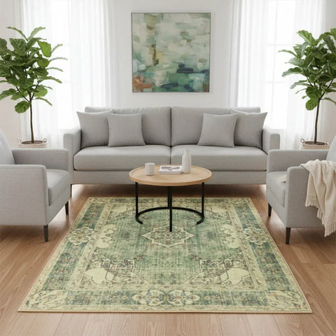 Washable Area Rugs for Living Room, Bedroom & Dining Room – Modern Soft Low Pile Non Slip Carpet – Pet Friendly Waterproof Foldable Rugs for Home