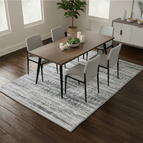 Washable Area Rugs for Living Room, Bedroom & Dining Room – Modern Soft Low Pile Non Slip Carpet – Pet Friendly Waterproof Foldable Rugs for Home