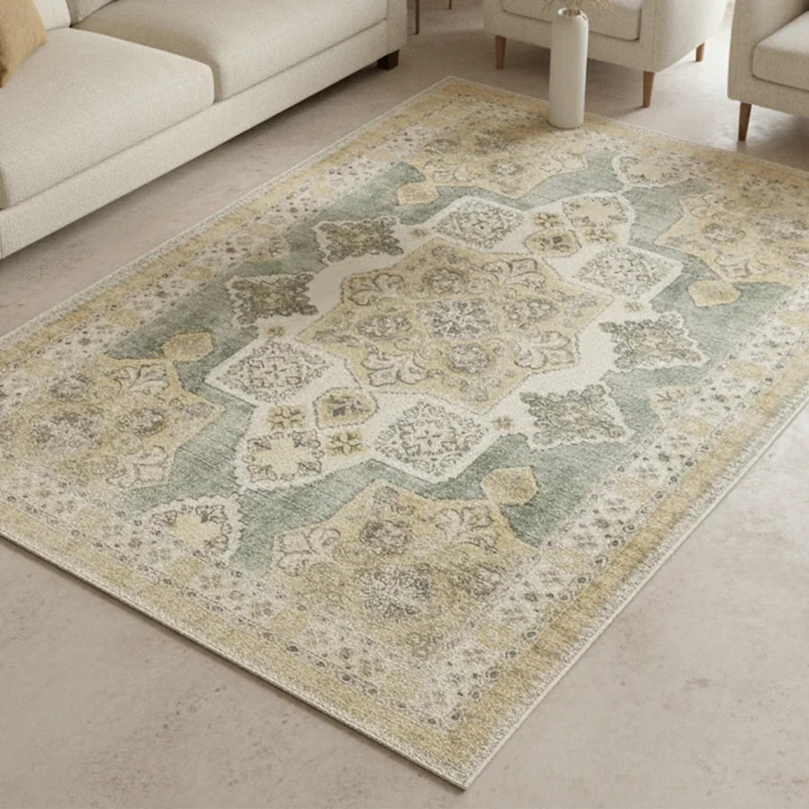 Washable Area Rugs for Living Room, Bedroom & Dining Room – Modern Soft Low Pile Non Slip Carpet – Pet Friendly Waterproof Foldable Rugs for Home
