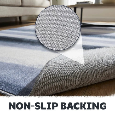 Washable Area Rugs for Living Room, Bedroom & Dining Room – Modern Soft Low Pile Non Slip Carpet – Pet Friendly Waterproof Foldable Rugs for Home
