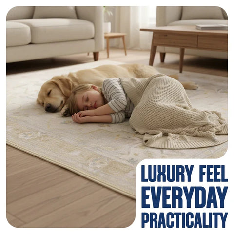 Washable Area Rugs for Living Room, Bedroom & Dining Room – Modern Soft Low Pile Non Slip Carpet – Pet Friendly Waterproof Foldable Rugs for Home