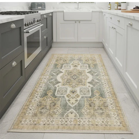 Washable Area Rugs for Living Room, Bedroom & Dining Room – Modern Soft Low Pile Non Slip Carpet – Pet Friendly Waterproof Foldable Rugs for Home