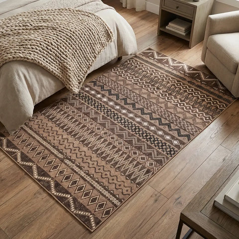 Washable Area Rugs for Living Room, Bedroom & Dining Room – Modern Soft Low Pile Non Slip Carpet – Pet Friendly Waterproof Foldable Rugs for Home