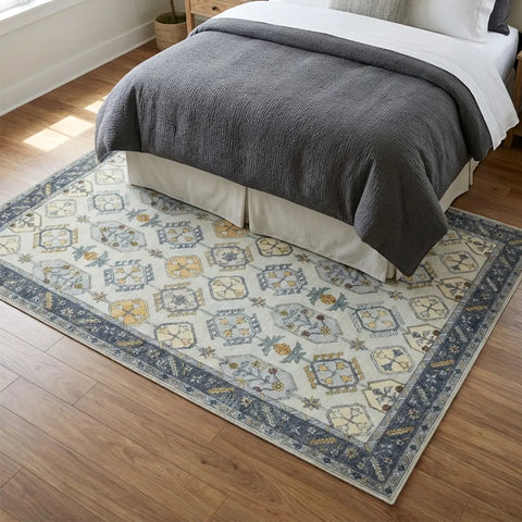 Washable Area Rugs for Living Room, Bedroom & Dining Room – Modern Soft Low Pile Non Slip Carpet – Pet Friendly Waterproof Foldable Rugs for Home