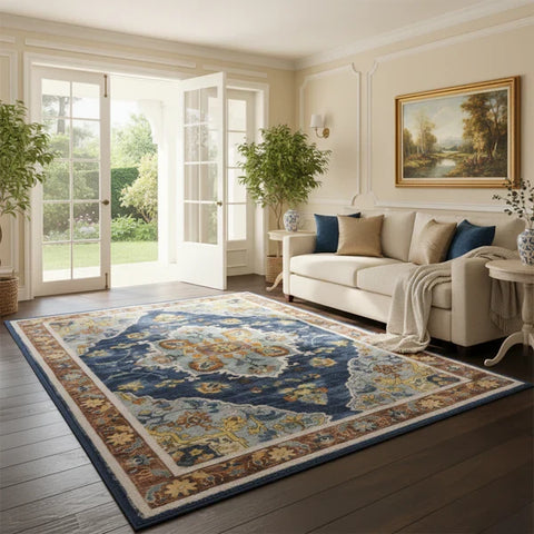 Washable Area Rugs for Living Room, Bedroom & Dining Room – Modern Soft Low Pile Non Slip Carpet – Pet Friendly Waterproof Foldable Rugs for Home
