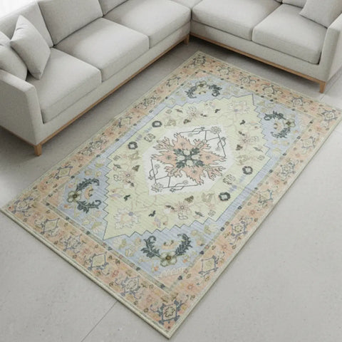 Washable Area Rugs for Living Room, Bedroom & Dining Room – Modern Soft Low Pile Non Slip Carpet – Pet Friendly Waterproof Foldable Rugs for Home