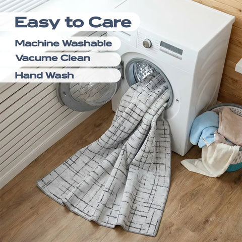 Washable Area Rugs for Living Room, Bedroom & Dining Room – Modern Soft Low Pile Non Slip Carpet – Pet Friendly Waterproof Foldable Rugs for Home