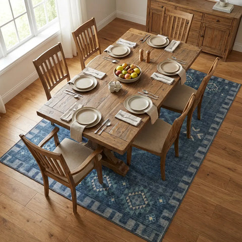 Washable Area Rugs for Living Room, Bedroom & Dining Room – Modern Soft Low Pile Non Slip Carpet – Pet Friendly Waterproof Foldable Rugs for Home
