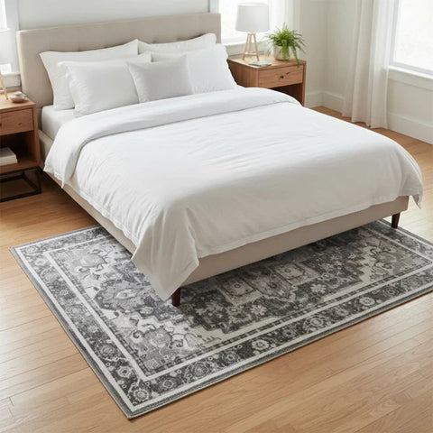 Washable Area Rugs for Living Room, Bedroom & Dining Room – Modern Soft Low Pile Non Slip Carpet – Pet Friendly Waterproof Foldable Rugs for Home