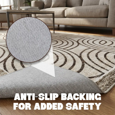 Washable Area Rugs for Living Room, Bedroom & Dining Room – Modern Soft Low Pile Non Slip Carpet – Pet Friendly Waterproof Foldable Rugs for Home