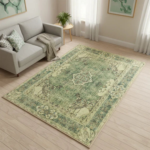 Washable Area Rugs for Living Room, Bedroom & Dining Room – Modern Soft Low Pile Non Slip Carpet – Pet Friendly Waterproof Foldable Rugs for Home