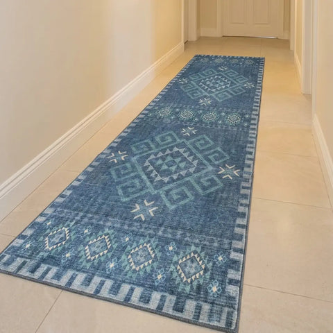 Washable Area Rugs for Living Room, Bedroom & Dining Room – Modern Soft Low Pile Non Slip Carpet – Pet Friendly Waterproof Foldable Rugs for Home
