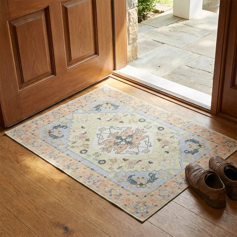 Washable Area Rugs for Living Room, Bedroom & Dining Room – Modern Soft Low Pile Non Slip Carpet – Pet Friendly Waterproof Foldable Rugs for Home
