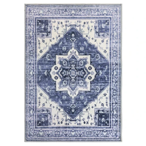 Washable Area Rugs for Living Room, Bedroom & Dining Room – Modern Soft Low Pile Non Slip Carpet – Pet Friendly Waterproof Foldable Rugs for Home