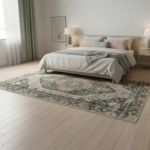 Washable Area Rugs for Living Room, Bedroom & Dining Room – Modern Soft Low Pile Non Slip Carpet – Pet Friendly Waterproof Foldable Rugs for Home