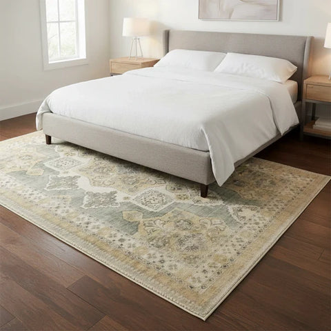 Washable Area Rugs for Living Room, Bedroom & Dining Room – Modern Soft Low Pile Non Slip Carpet – Pet Friendly Waterproof Foldable Rugs for Home