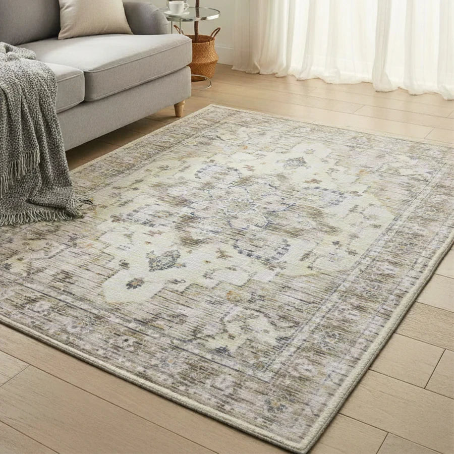 Washable Area Rugs for Living Room, Bedroom & Dining Room – Modern Soft Low Pile Non Slip Carpet – Pet Friendly Waterproof Foldable Rugs for Home